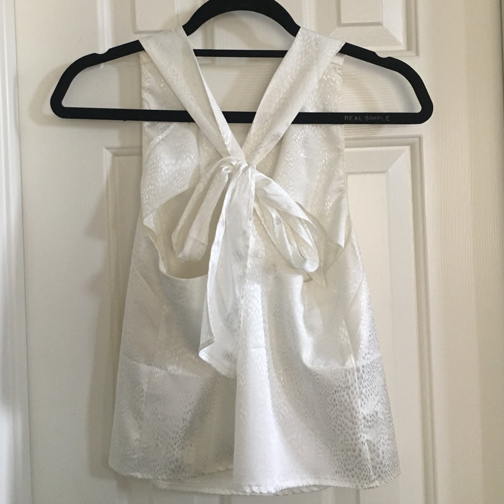 Topshop White Bow Tank